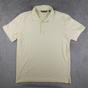 Travis Mathew Shirt Mens XL Yellow Blank Embroidered Polo Golf Casual Cotton
